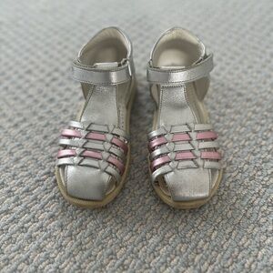Chic Falcotto Silver & Pink Kids Sandals
